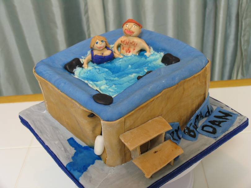 Birthday Cake Man. Hot Tub Cake, Man#39;s Birthday